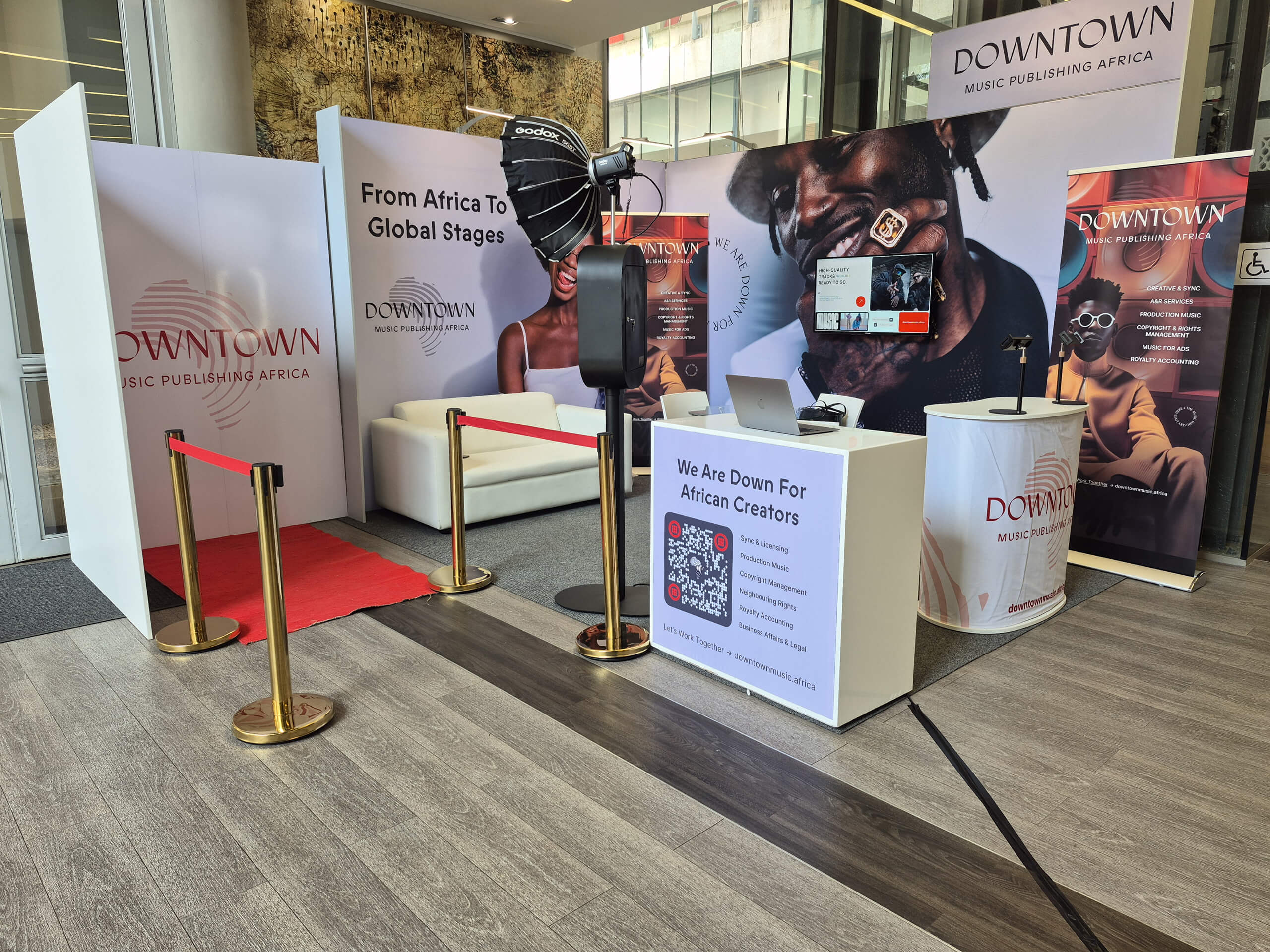 A trade show stand for 